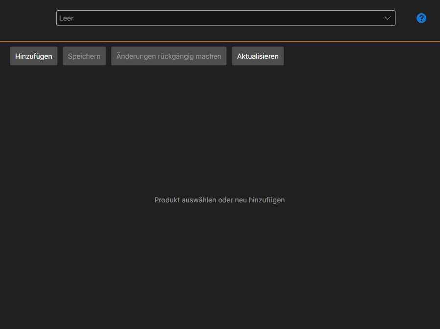 Installer: Seite Meine Produkte