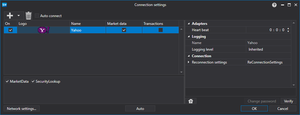 API GUI Settings Yahoo