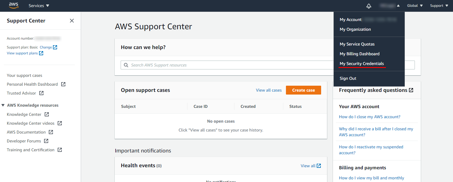 Aws3 SecurityCredentials