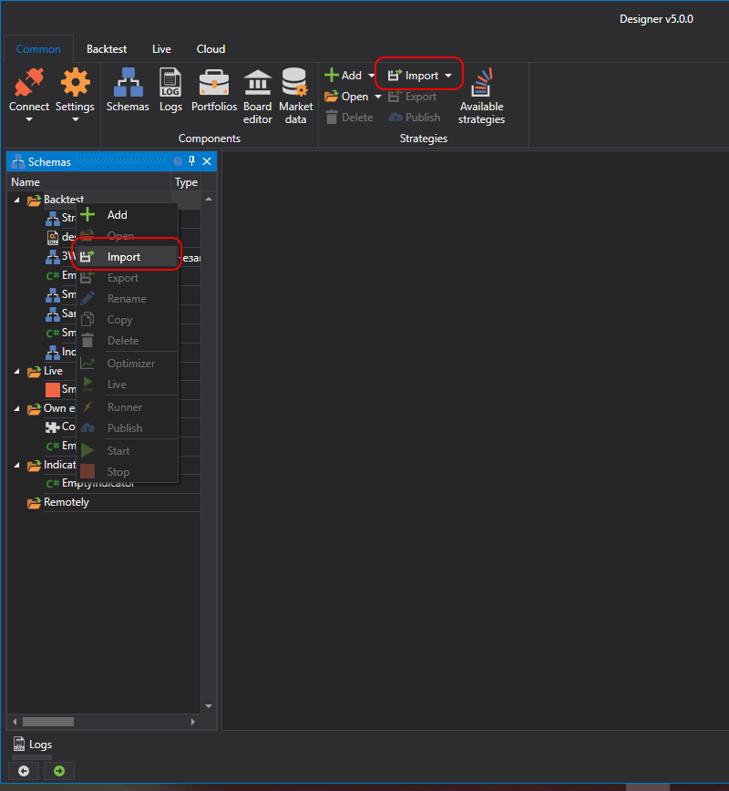 Designer Import strategies 00