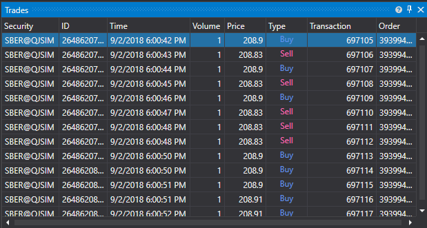 GUI MytradeGrid