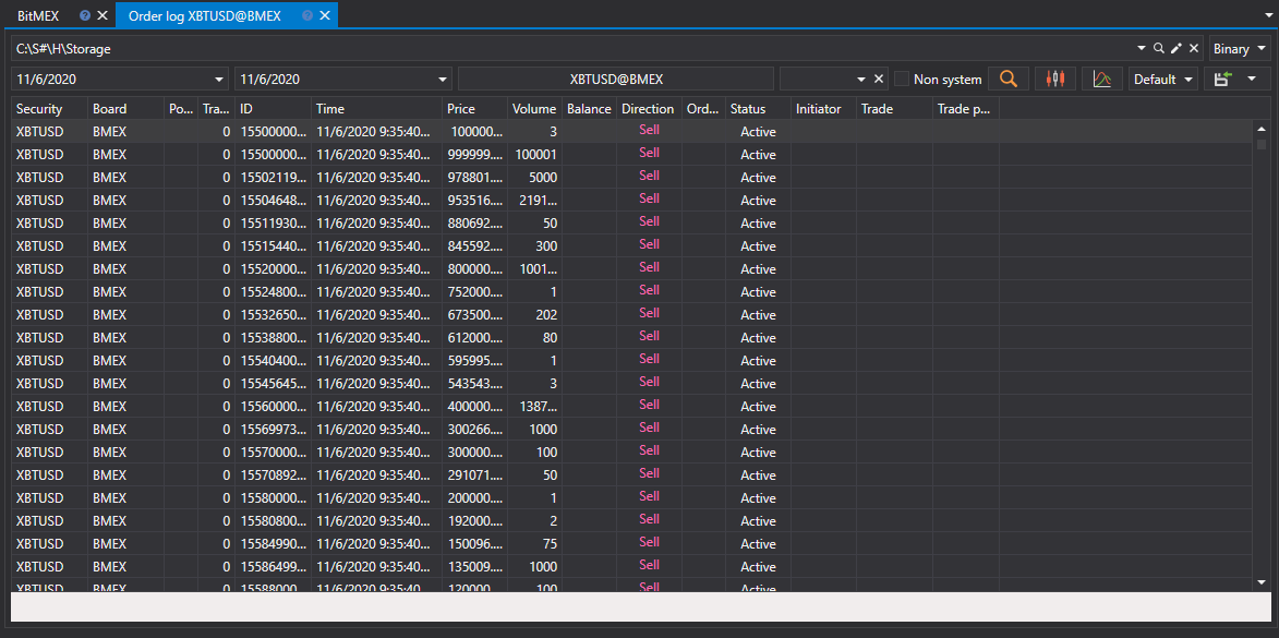 hydra export order log