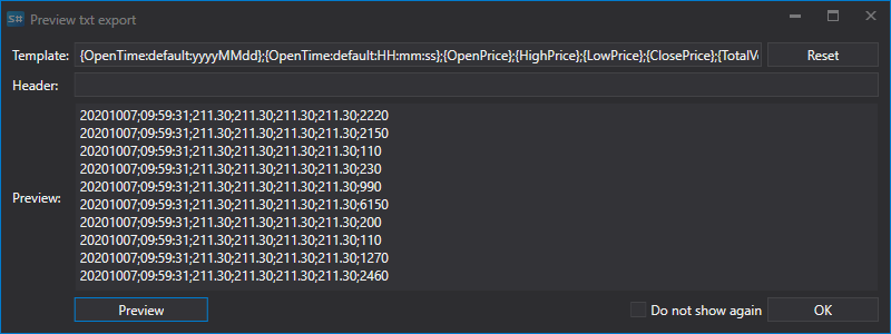 hydra export TSLab Meta Stock 1