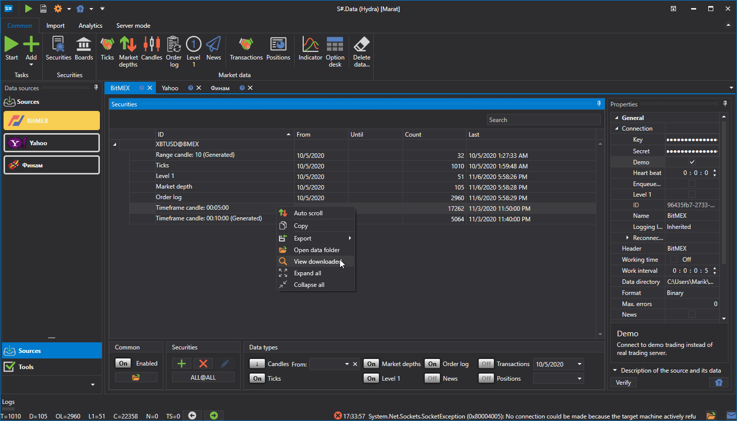 hydra view export