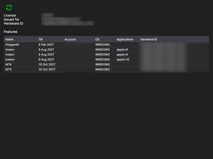 Installer: licenses