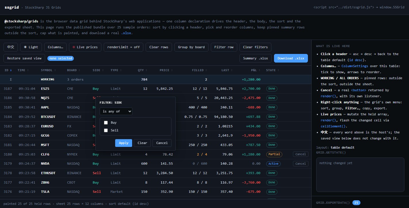 DataGrid advanced filter dialog with a list of column values