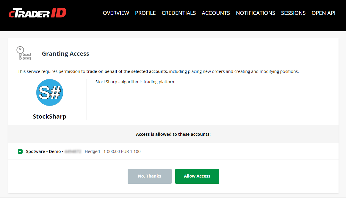 Login cTrader