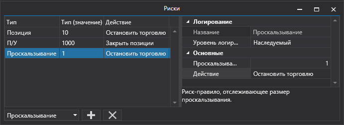 API GUI RiskWindow