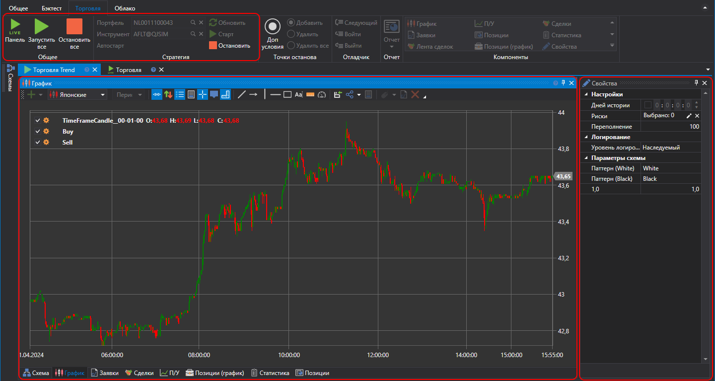 Designer Interface Live trade 00