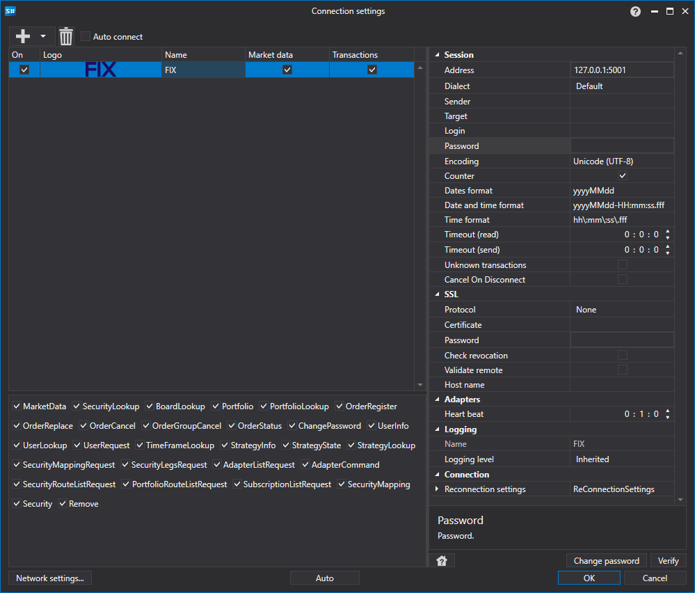 API GUI Settings FIX