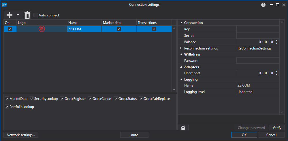 API GUI Settings ZBCOM