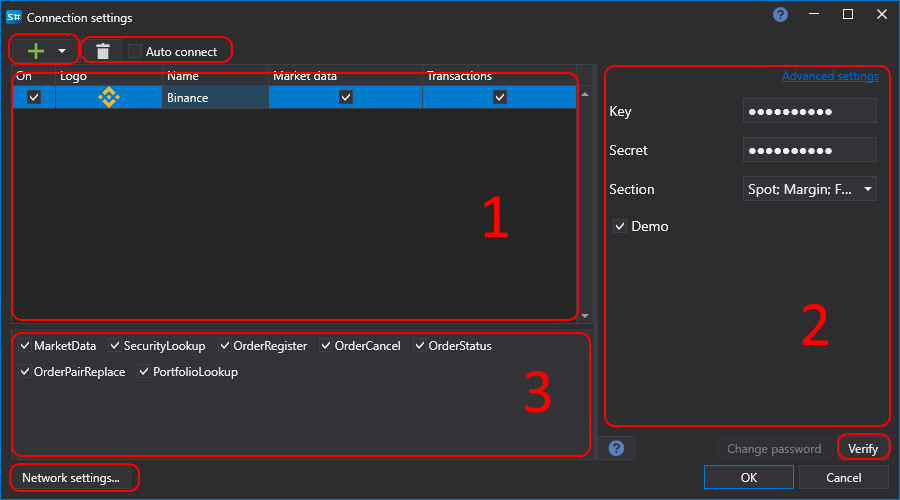 Designer The connection settings 01