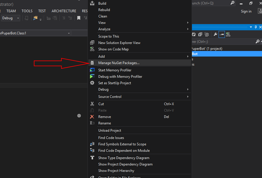 Context menu