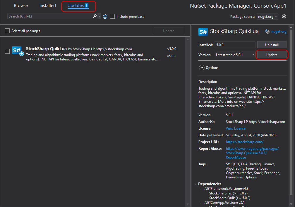 Package updates
