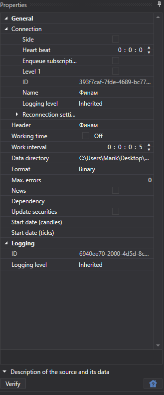 hydra settings connectionparams